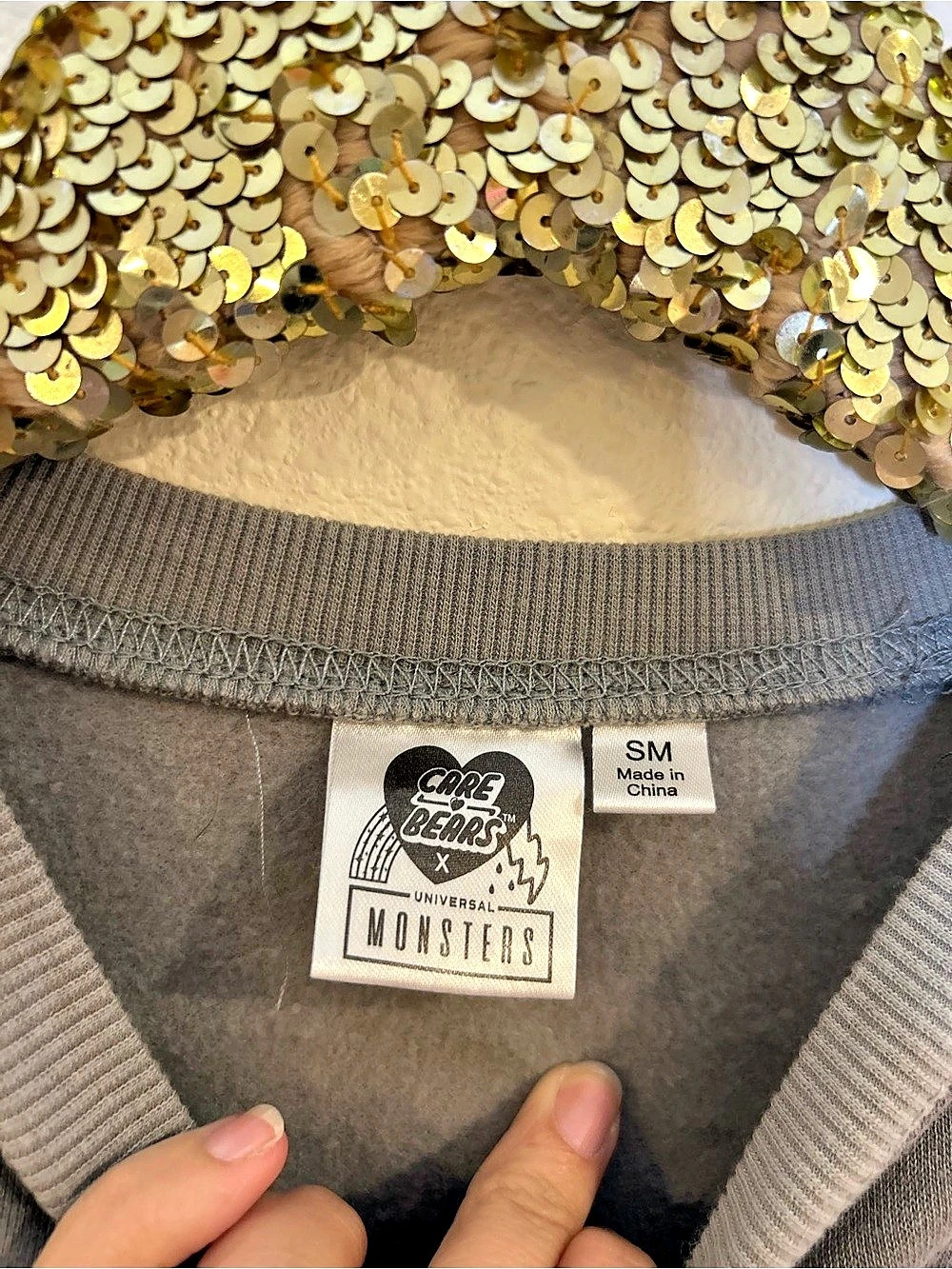 Care Bears Universal Monsters SCARE BEARS Graphic Sweatshirt in Gray Womens Sm - Picture 4 of 7